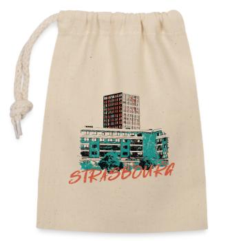 Illustration Modern Strasbourg in Rivétoile - Closable cotton gift bag (14x20cm) - nature - Front