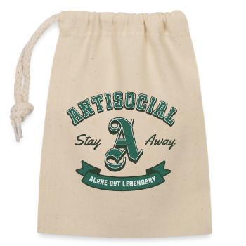 Antisocial coat of arms - Closable cotton gift bag (14x20cm) - nature - Front