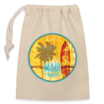Maui Hawaii Vintage Surf  - Verschließbarer Geschenkbeutel aus Baumwolle (14x20cm) - Natur - Vorne