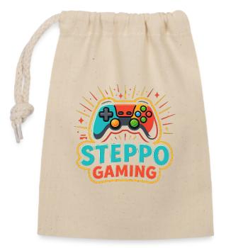 Steppo Gaming Controller Logo - Verschließbarer Geschenkbeutel aus Baumwolle (14x20cm) - Natur - Vorne