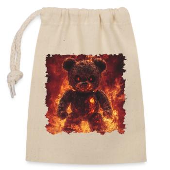 Ours de flamme, mais je ne suis pas un jouet câlin - Sac cadeau en coton avec cordon (14 x 20 cm) - nature - Devant