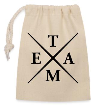 Team - Closable cotton gift bag (14x20cm) - nature - Front