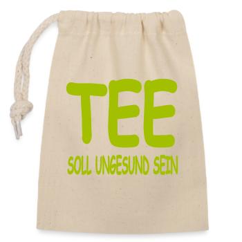 Tee - Verschließbarer Geschenkbeutel aus Baumwolle (14x20cm) - Natur - Vorne