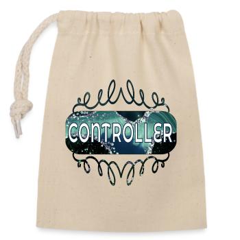 Occupation Controller - Closable cotton gift bag (14x20cm) - nature - Front