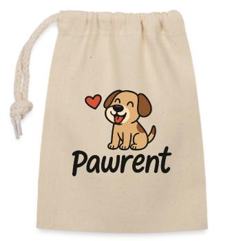 Pawrent Hund Herz Tierliebe - Verschließbarer Geschenkbeutel aus Baumwolle (14x20cm) - Natur - Vorne