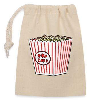 Popcorn Stripe Burst Eimer Retro - Verschließbarer Geschenkbeutel aus Baumwolle (14x20cm) - Natur - Vorne