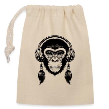 Core Affenkopf Street Music Edition Shirt - Verschließbarer Geschenkbeutel aus Baumwolle (14x20cm) - Natur - Vorne