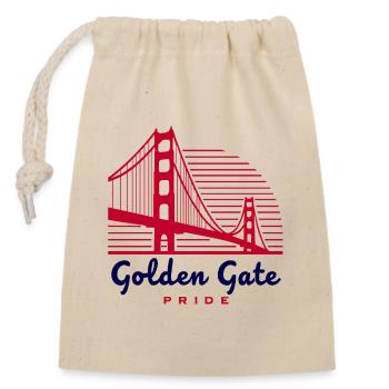 Golden Gate Bridge San Francisco - Verschließbarer Geschenkbeutel aus Baumwolle (14x20cm) - Natur - Vorne