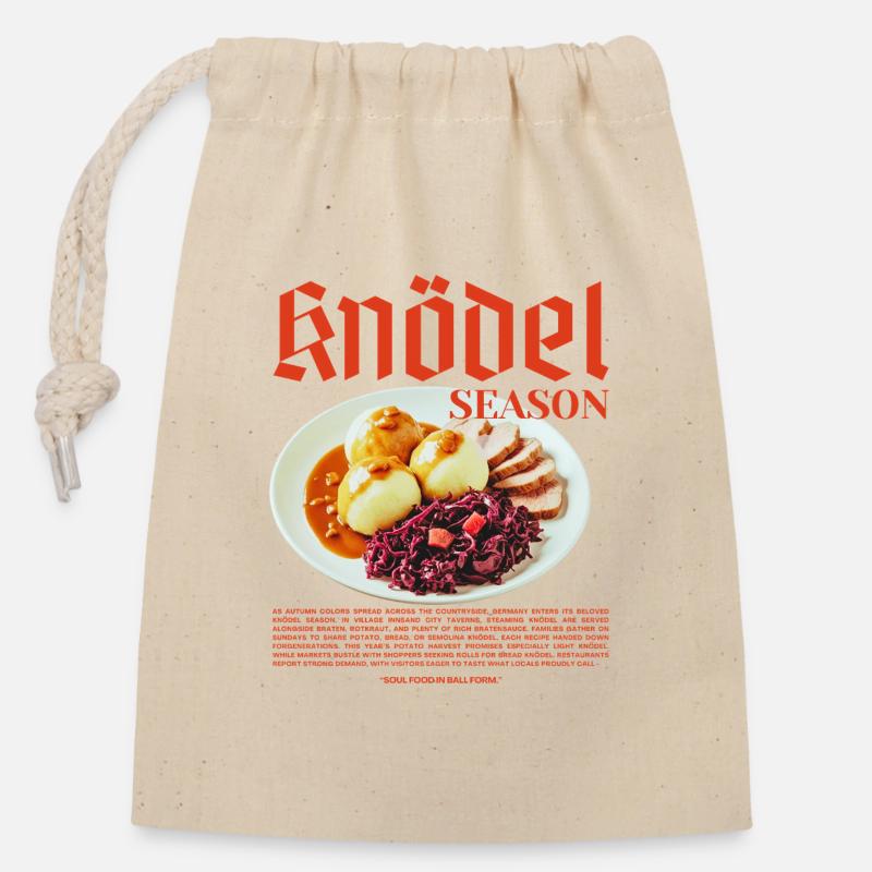 Knödel Season – Traditionelles deutsches Essen - Verschließbarer Geschenkbeutel aus Baumwolle (14x20cm) - Natur