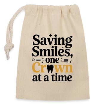 Technicien de laboratoire dentaire Crown Maker Design - Sac cadeau en coton avec cordon (14 x 20 cm) - nature - Devant