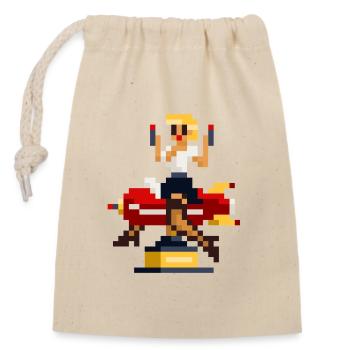 Pixel Pinup: Pew Pew - Closable cotton gift bag (14x20cm) - nature - Front
