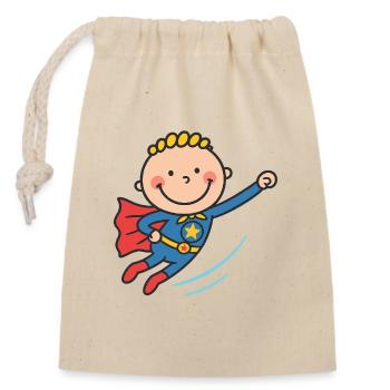 Hero Baby Flying Adventure - Sac cadeau en coton avec cordon (14 x 20 cm) - nature - Devant