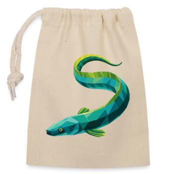 Eel - Cool Low Poly Logo - Closable cotton gift bag (14x20cm) - nature - Front