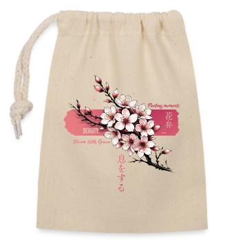 Fard à joues Sakura Bloom sur Rose - Sac cadeau en coton avec cordon (14 x 20 cm) - nature - Devant