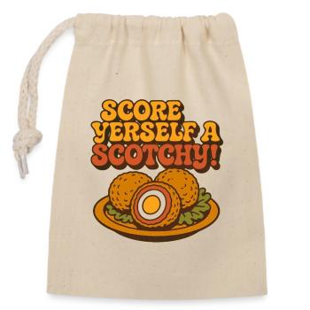 Marquez-vous un scotchy - Sac cadeau en coton avec cordon (14 x 20 cm) - nature - Devant