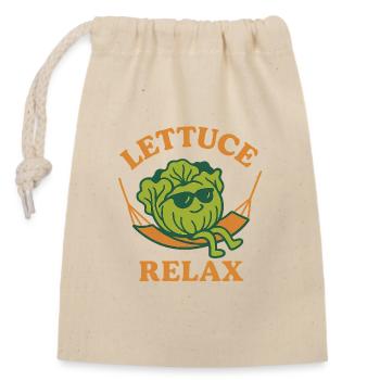 Laitue Relax à Hamaka - Sac cadeau en coton avec cordon (14 x 20 cm) - nature - Devant