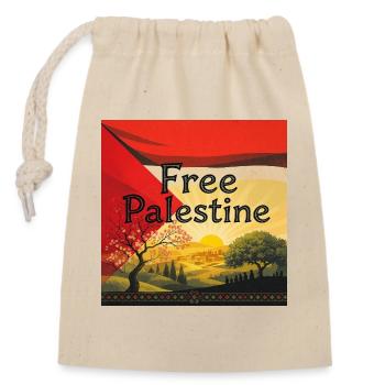 Palestine - Sac cadeau en coton avec cordon (14 x 20 cm) - nature - Devant