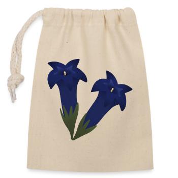 Fleurs de gentiane - Sac cadeau en coton avec cordon (14 x 20 cm) - nature - Devant