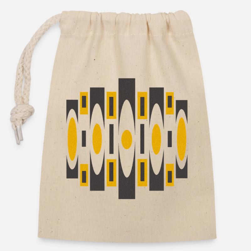 Motif psychédélique par Cean - Sac cadeau en coton avec cordon (14 x 20 cm) - nature