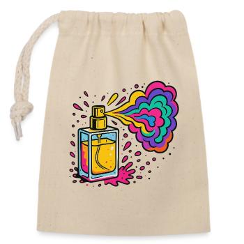 Explosion de couleurs de parfum néon - Sac cadeau en coton avec cordon (14 x 20 cm) - nature - Devant