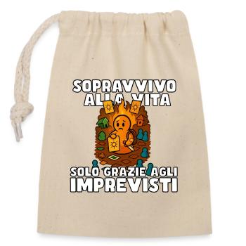 I survive thanks to the unexpected - Closable cotton gift bag (14x20cm) - nature - Front
