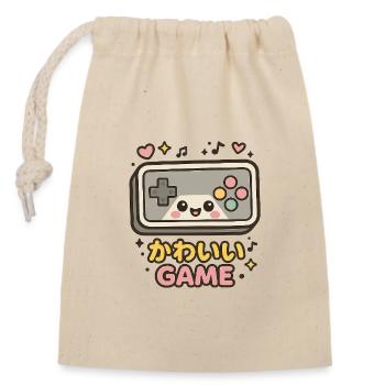 Kawaii Game Controller Illustration - Closable cotton gift bag (14x20cm) - nature - Front