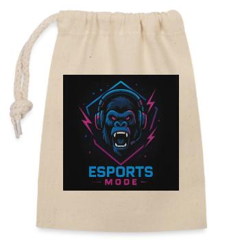 Esports Gorilla Neon Mode - Closable cotton gift bag (14x20cm) - nature - Front