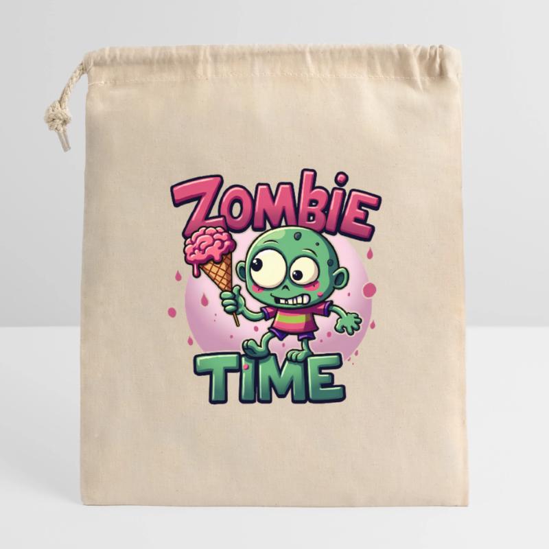 Zombie Time Eiscreme Comic Verschließbarer Geschenkbeutel aus Baumwolle (14x20cm)