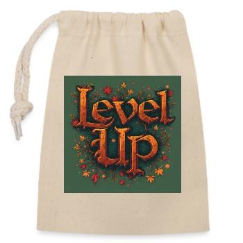 Level Up - Closable cotton gift bag (14x20cm) - nature - Front