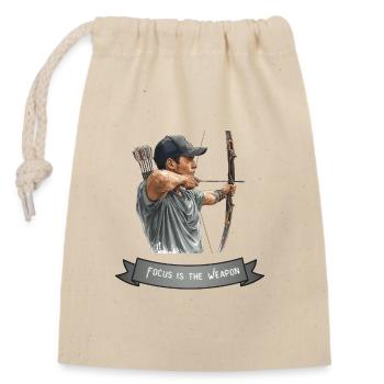 Focus Archer - Sac cadeau en coton avec cordon (14 x 20 cm) - nature - Devant