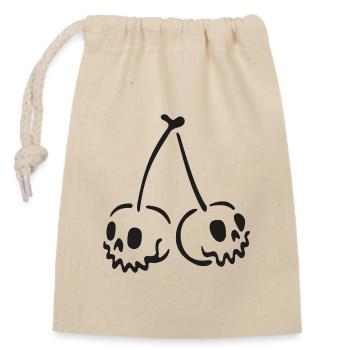 Crâne de cerisier – Motif effrayant d’Halloween - Sac cadeau en coton avec cordon (14 x 20 cm) - nature - Devant