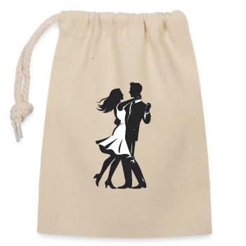 Dancing Couple - Cool Silhouette Logo - Closable cotton gift bag (14x20cm) - nature - Front