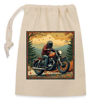 Tapestry Biker Landscape - Verschließbarer Geschenkbeutel aus Baumwolle (14x20cm) - Natur - Vorne