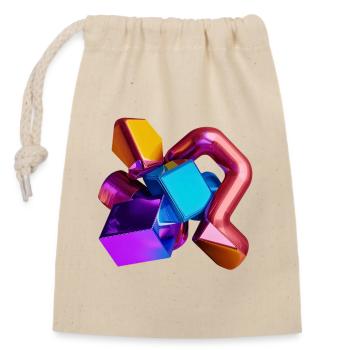 Abstrait 3D Géométrie Formes Coloré - Sac cadeau en coton avec cordon (14 x 20 cm) - nature - Devant