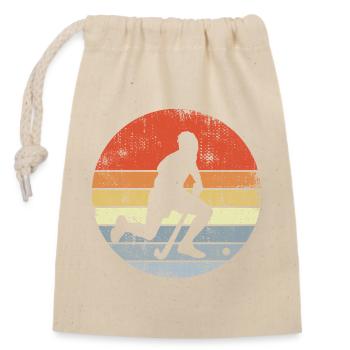 Field Hockey Player Drawing - Closable cotton gift bag (14x20cm) - nature - Front
