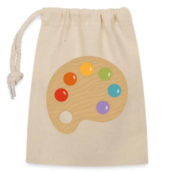Paint Palette Charm - Closable cotton gift bag (14x20cm) - nature - Front