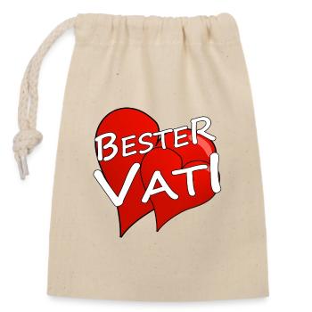 BESTER VATI - Verschließbarer Geschenkbeutel aus Baumwolle (14x20cm) - Natur - Vorne
