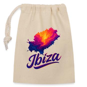 Île d’Ibiza Holiday Silhouette Cadeau d’été pour enterrement de vie de garçon - Sac cadeau en coton avec cordon (14 x 20 cm) - nature - Devant