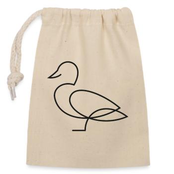 Croquis de canard – Motif animalier minimaliste - Sac cadeau en coton avec cordon (14 x 20 cm) - nature - Devant