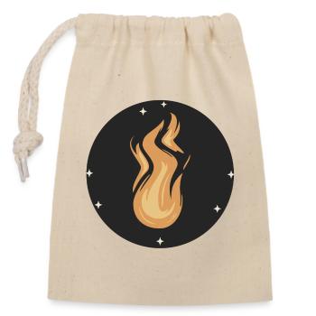 Emblème de la flamme céleste - Sac cadeau en coton avec cordon (14 x 20 cm) - nature - Devant