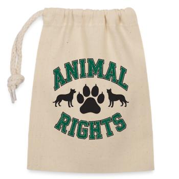 Typographie de style Collège des droits des animaux - Sac cadeau en coton avec cordon (14 x 20 cm) - nature - Devant