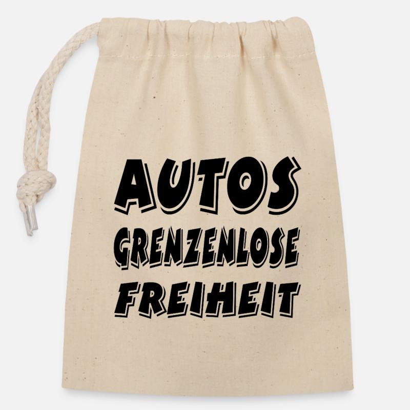 Auto - Verschließbarer Geschenkbeutel aus Baumwolle (14x20cm) - Natur