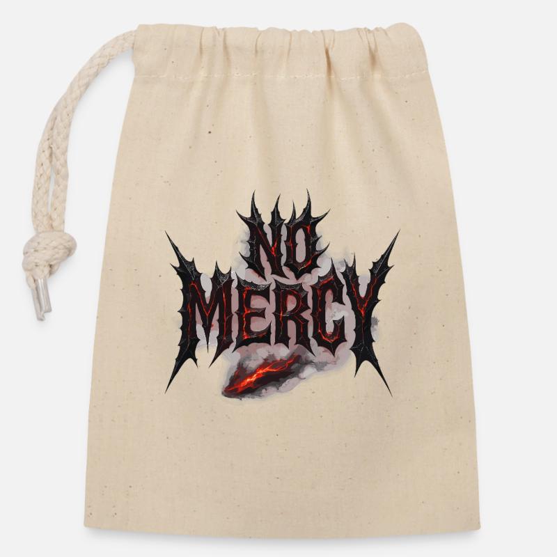 No Mercy Design – Furchtlos und kompromisslos - Verschließbarer Geschenkbeutel aus Baumwolle (14x20cm) - Natur