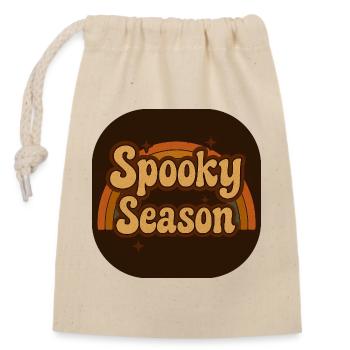 Spooky Season Retro Look - Closable cotton gift bag (14x20cm) - nature - Front