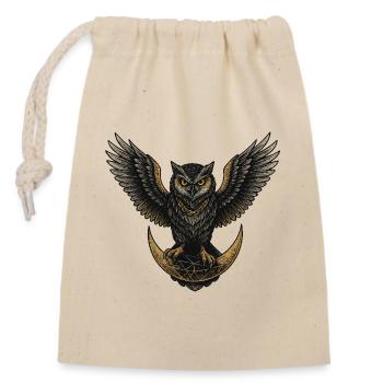 Owl of the Moon – Symbol of Wisdom & Strength - Closable cotton gift bag (14x20cm) - nature - Front