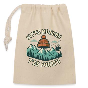 If you're monchu you're screwed - Closable cotton gift bag (14x20cm) - nature - Front