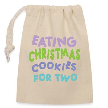 Christmas Cookies for Two - Closable cotton gift bag (14x20cm) - nature - Front