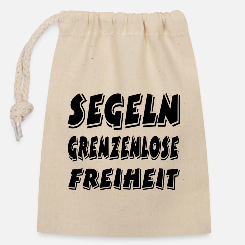 Segeln - Verschließbarer Geschenkbeutel aus Baumwolle (14x20cm) - Natur
