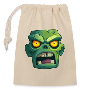 Zombie for Halloween Party - Closable cotton gift bag (14x20cm) - nature - Front