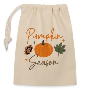 Pumpkin Season - Closable cotton gift bag (14x20cm) - nature - Front
